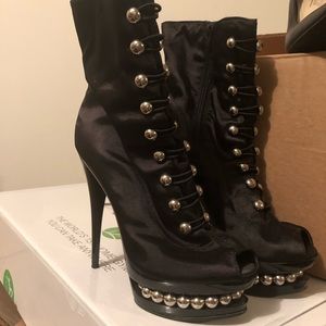 Heeled peep toe stilettos